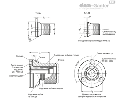 Фиксатор положения GN 200-44-K10-A-NI ELESA+GANTER Фиксатор положения GN 200-44-K10-A-NI ELESA+GANTER