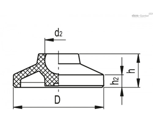 Основание для опор LS.A-50-PP-14 (370135) ELESA+GANTER