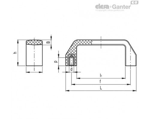 Мостовидная ручка M.543/110 B-M6-C9 (37283) ELESA+GANTER