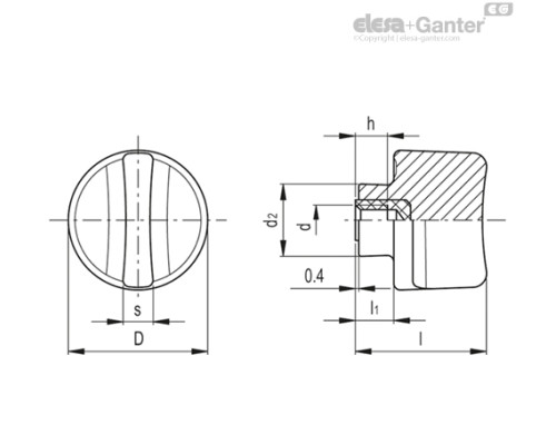 Зажимной барашек CT-FG.30 B-M6 (8011) ELESA+GANTER