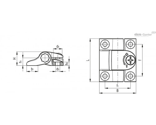 Петля CFU.60 CH-6 CLEAN (427523) ELESA+GANTER