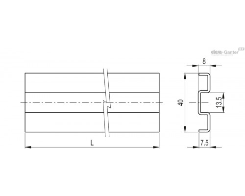 Профиль PRA-GLB-40-1500 (419184) ELESA+GANTER