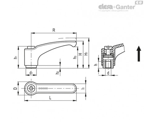 Регулируемая ручка ERZ.44-A-M5-C2 (237103-C2) ELESA+GANTER