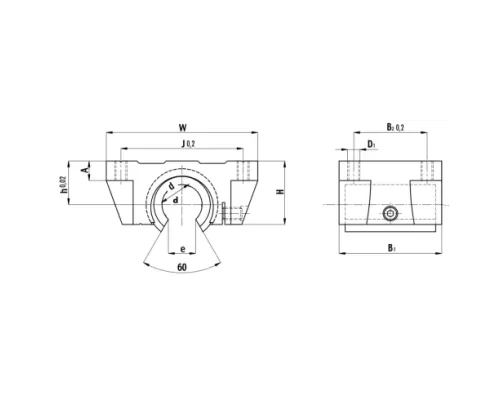 Линейный подшипник в сборе с корпусом TECHNIX TBR30-UU