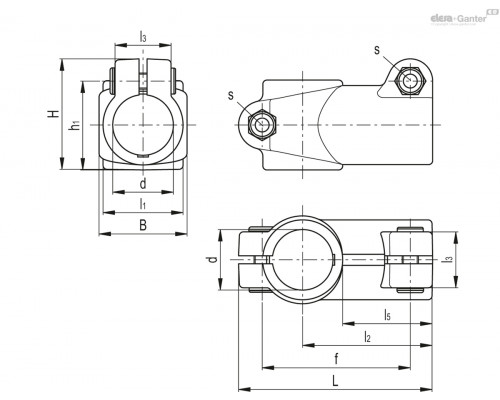 Зажим TCC-TS-30-30-C33 (600251-C33) ELESA+GANTER