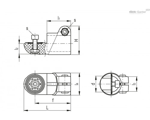 Зажим TCC-AP-18-E-C33 (600301-C33) ELESA+GANTER