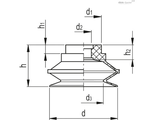 Вакуумная присоска VVQ-53-A (VV.61019) ELESA+GANTER