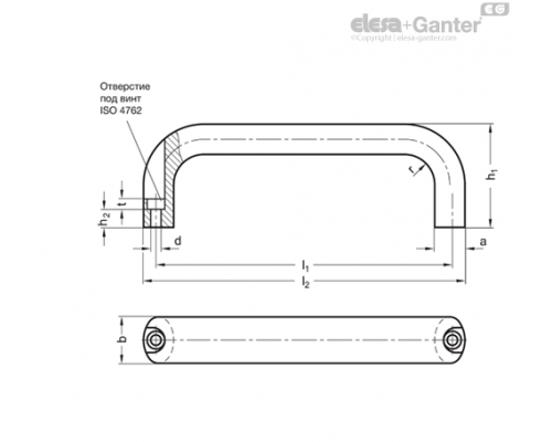 П-образная ручка GN 565.1-26-116-EL ELESA+GANTER