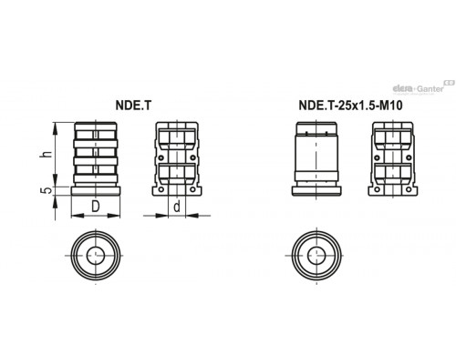 Торцевая заглушка NDE.T-25x1-M10 (430861) ELESA+GANTER