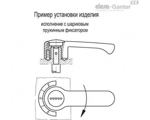 Рычаг управления ELCR.118 A-12-C2 (212241-C2) ELESA+GANTER