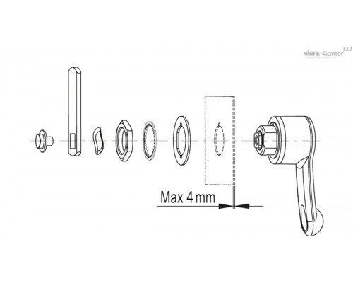 Замок ELCK.85-1-SS (212345) ELESA+GANTER