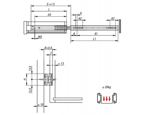Направляющие K1568.0328 Kipp