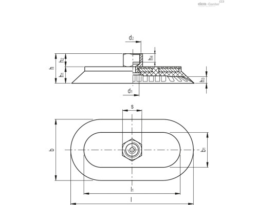 Вакуумная присоска VVD-60-120-G3/8-B (VV.48005) ELESA+GANTER