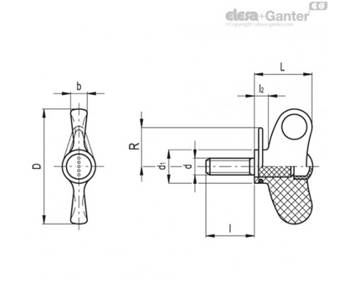Гайка-барашек EWN.63-p-M8x20-RC-C1 (224991-C1) ELESA+GANTER
