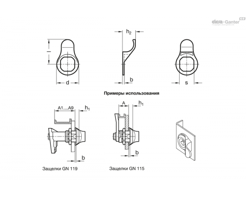 Открывающая ручка GN 120.1-35-SW ELESA+GANTER