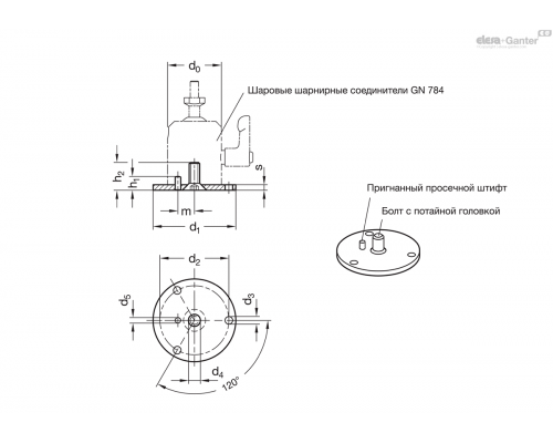 Фланец GN 784.1-70-MT ELESA+GANTER