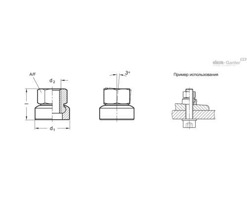 Шестигранная гайка GN 347-24-M12 ELESA+GANTER
