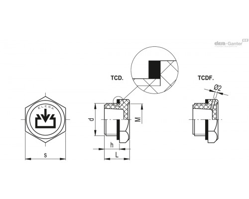 Пробка TCDF.1½ (58687) ELESA+GANTER