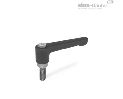 Плоская регулируемая ручка рычажного типа GN 302.1-22-M3-10-SW ELESA+GANTER
