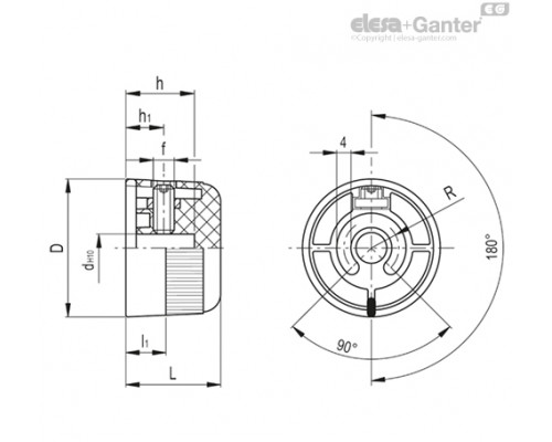 Ручка управления MI.304/35 N-6 (66861) ELESA+GANTER