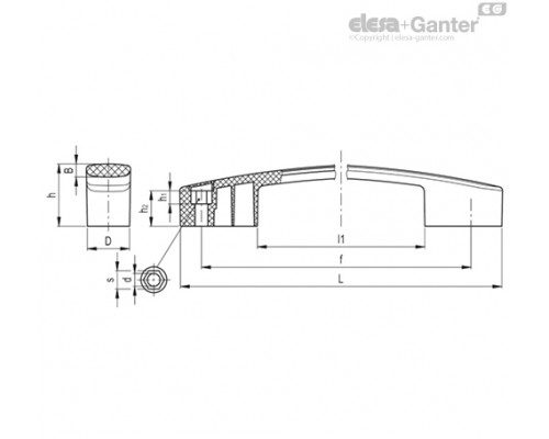 Мостовидная ручка EBP-L.335-10-C2 (260452-C2) ELESA+GANTER