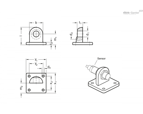 Держатель GN 272.4-B18- 40-SW ELESA+GANTER