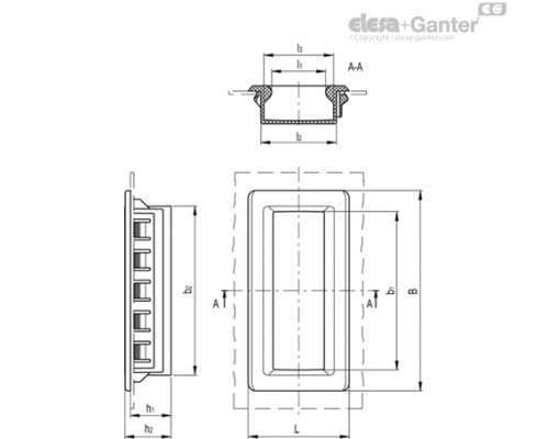 Двунаправленная ручка-купе ERB.115-PF-C1 (261401-C1) ELESA+GANTER