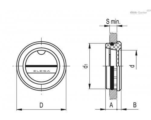 Смотровое стекло HE.20 (11501) ELESA+GANTER
