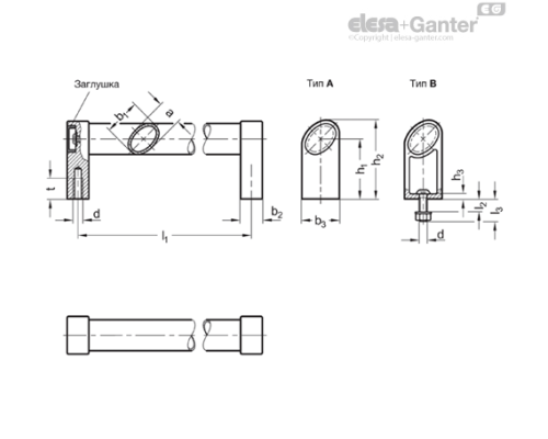 Трубчатая ручка GN 335-36-300-A-SW ELESA+GANTER