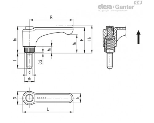 Регулируемая ручка ERW.78-p-M12x35-C17 (254573-C17) ELESA+GANTER