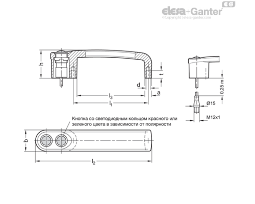 П-образная ручка GN 422-ZD-T2-S-SR ELESA+GANTER П-образная ручка GN 422-ZD-T2-S-SR ELESA+GANTER