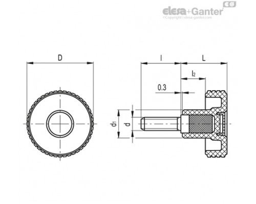 Ручка с накаткой MBT.50 p-M10x50-C6 (34471-C6) ELESA+GANTER