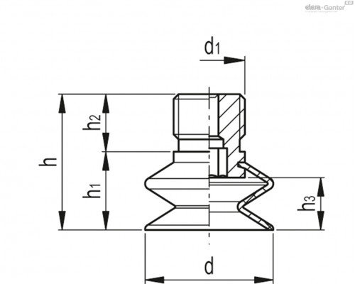 Вакуумная присоска VVL-18-M8-T-N (VV.56035) ELESA+GANTER