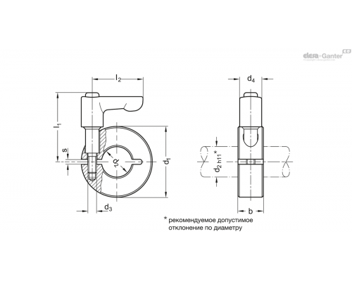 Установочное кольцо GN 706.4-42-B20-ST ELESA+GANTER