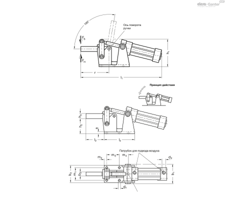 Прижим GN 861-2000-EP-M ELESA+GANTER
