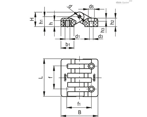Петли CFA.49 B-M5-CH-5 (422152) ELESA+GANTER