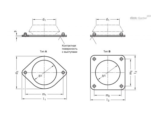 Подушка GN 148.2-128-A ELESA+GANTER