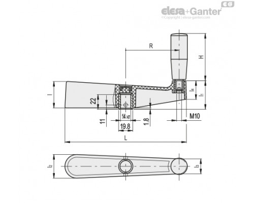 Сбалансированная кривошипная рукоятка METP.170 (38901) ELESA+GANTER