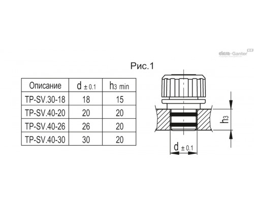 Пробка сапуна TP-SV.40-30-10mb+a-C2 (60381-C2) ELESA+GANTER