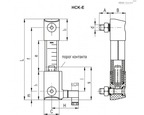 Индикатор HCK.176-A4-M12-FKM-GL-P-ENT-NO (114779) ELESA+GANTER