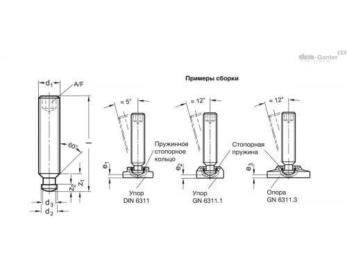 Винт установочный DIN 6332-M10-55-SKN-ZB ELESA+GANTER