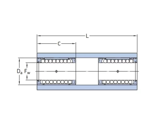 Линейный подшипник в сборе с корпусом SKF LQCD 12 D-2LS