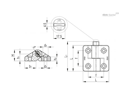 Петля CFMY.60-NL-M-D-90 (425993) ELESA+GANTER