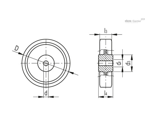 Колесо RE.F4-125-RBL (451402) ELESA+GANTER