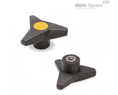 Трёхлепестковая ручка VB.839/80 SST-M10-SOFT-C4 (64848-C4) ELESA+GANTER