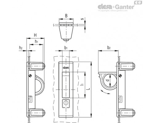 Складная ручка MRH.80-12 (43706) ELESA+GANTER