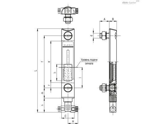 Индикатор HCX.254-E-NC-M12 (11146) ELESA+GANTER