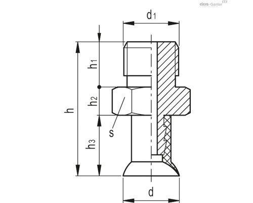 Вакуумная присоска VVH-10-G1/8-T-A (VV.52035) ELESA+GANTER