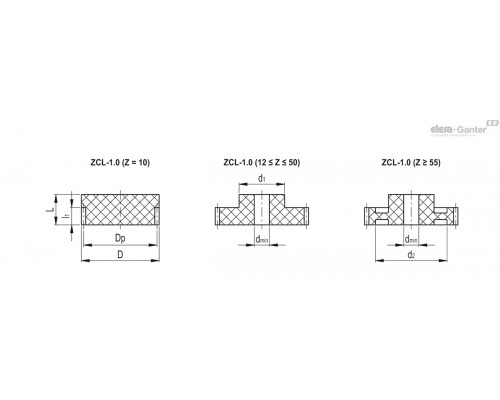 Зубчатая передача ZCL-1.0-33 (550145) ELESA+GANTER