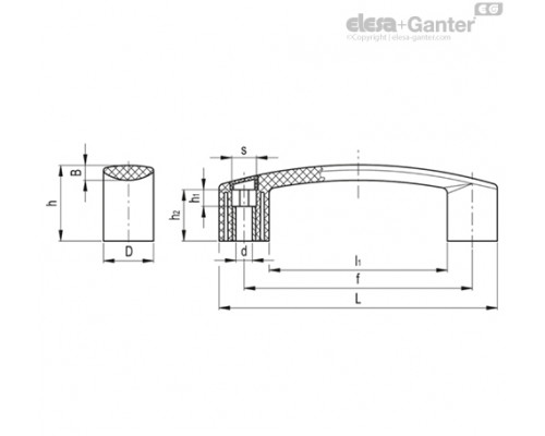 Мостовидная гибкая ручка EBP.140-8-FLX-C1 (260262-C1) ELESA+GANTER